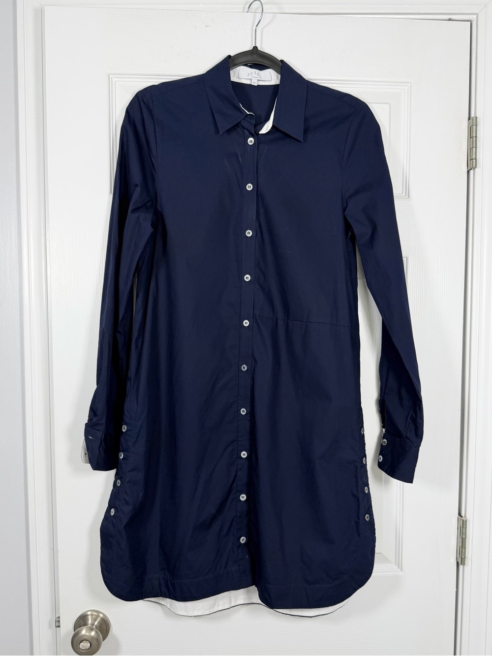 Pearl by Lela Rose Size XS • Navy Blue Button Front Shirt Dress.